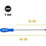 Fixio Uzun Şiş Tornavida Düz Uçlu 5.0 mm - 30 Cm. - Mavi - 5.0x300 mm.