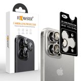 Fixmaster iphone 15 Pro - 15 Pro Max Uyumlu Kamera Lens Koruyucu, Natürel Titanyum, Orijinal Rengiyle Kusursuz Uyum, Darbe Emici, 9H Temperli Cam, Kolay Kurulum, Anti-Reflection Kaplama, Metal Çerçeve