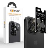 Fixmaster iphone 15 Pro - 15 Pro Max Uyumlu Kamera Lens Koruyucu, Siyah Titanyum, Orijinal Rengiyle Kusursuz Uyum, Darbe Emici, 9H Temperli Cam, Kolay Kurulum, Anti-Reflection Kaplama, Metal Çerçeve