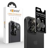 Fixmaster iphone 15 Pro - 15 Pro Max Uyumlu Kamera Lens Koruyucu, Siyah Titanyum, Orijinal Rengiyle Kusursuz Uyum, Darbe Emici, 9H Temperli Cam, Kolay Kurulum, Anti-Reflection Kaplama, Metal Çerçeve