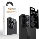 Fixmaster iphone 16-16 Plus Uyumlu Kamera Lens Koruyucu, Siyah, Orijinal Rengiyle Kusursuz Uyum, Darbe Emici, 9H Temperli Cam, Kolay Kurulum, Anti-Reflection Kaplama, Metal Çerçeve