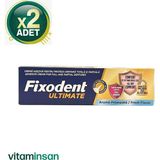 Fixodent Ultimate 40 G 2 Adet Diş Protezi Yapıştırıcı Krem Limon Aroması ile Uzun Süreli Ferahlık
