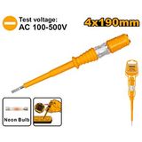 FIXONIC Ingco Hsdt1908 4x190mm Düz Uçlu Kontrol Kalemi Sarı