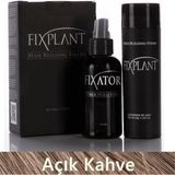 Fıxplant Saç Dolgunlaştırıcı Set Topik 28 Gr. + Sprey | Seyrek Saçlar Için Saç Tozu | Fixplant Saç Fiberi - Açık Kahve