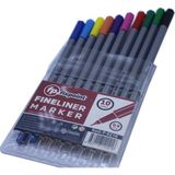 Fixpoint 10'lu Renkli Keçeli Kalem 0.4 Ölçü ile Yüksek Kaliteli Fineliner Marker