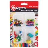 Fixpoint 4 Lü Kırtasiye Seti Mandal, Raptiye, Ataş, Iğne