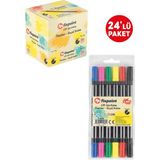 Fixpoint Çift Uçlu Kalem Fineliner Keçeli 6'lı P-5600 24 Li Box
