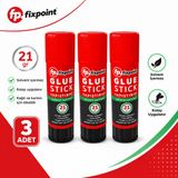 Fixpoint Glue Stick Yapıştırıcı 21 Gr 3 Adet Solvent İçermez Kağıt Karton Okul Ofis Kırtasiye Yapıştırıcısı