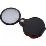 Fixport 5X-50Mm-Mini Büyüteç Cepte Taşınan Optik Lens Katlanabilir Deri Kaplama Xx1051