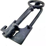 Fixport Antika Tarz Dekoratif Pirinç Anahtar Kapı Tokmağı, Taktak - 170x60mm, Oksit