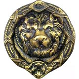 Fixport Antika Tarz Dekoratif Pirinç Aslan Kapı Tokmağı, Taktak - 185 mm, Antik