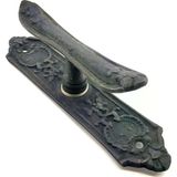 Fixport Antika Tarz Dekoratif Pirinç Çiçekli Pencere Kolu - 165x38 mm, Oksit