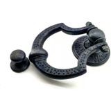 Fixport Antika Tarz Dekoratif Pirinç Dövme Kapı Tokmağı, Taktak - 150x105 mm, Oksit