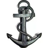 Fixport Antika Tarz Dekoratif Pirinç Halatlı, Çapa, Denizci, Gemici Kapı Tokmağı, Taktak - 170x60mm, Oksit
