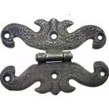 Fixport Antika Tarz Dekoratif Pirinç Kelebek Menteşe - 63x45 mm, Oksit