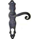Fixport Antika Tarz Dekoratif Pirinç Kıvrık Banyo Kapı Kolu - 210x43 mm, Oksit