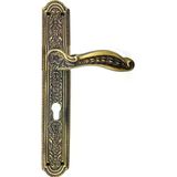 Fixport Antika Tarz Dekoratif Pirinç Ulu Model Desenli Banyo, WC Kapı Kolu - 354x57 mm, Antik