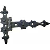 Fixport Antika Tarz Dekoratif Pirinç Yıldız Kuyruklu Menteşe - 85x110 mm, Oksit