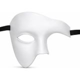 Fixport Beyaz Yarım Erkek Maske – Phantom Parti & Balo Maskesi