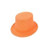 Fixport Floresan Turuncu Renk Simli Uzun Fötr Melon Şapka 12 cm