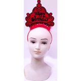 Fixport Happy Birthday Neon Kırmızı Renk Doğum Günü Tacı 24x15 cm
