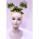 Fixport Happy Birthday Püsküllü Neon Sarı Renk Doğum Günü Tacı 22x19 cm