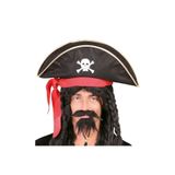 Fixport Karayip Korsanları Kaptan Jack Kadife Korsan Şapkası Yetişkin