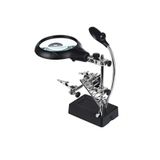 Fixport Masa Üstü Mandallı 2.5X90 Mm 7.5X34 Mm Mercekli Adaptörlu Işıklı Büyüteç