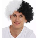Fixport Siyah Beyaz Kıvırcık Afro Bonus Peruk Taraftar Bonus Saç