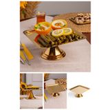 Fiyakalı Ürünler Atölyesi Gold Kare, Ayaklı Şık Kek, Pasta, Kurabiye ve Tatlı Servis Sunum Standı