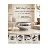 Fiyakalı Ürünler Atölyesi Gümüş Renk Ufo Model Orkide Saksısı,çiçeklik,vazo,aranjman,çiçek Sunum