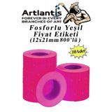 Fiyat Etiketi Pembe 800Lu 10 Paket 12X21mm Fosforlu Pembe Fiyat Etiketi Mx-5500 M5500 Hg979 Motex Etiket Makinesi Yedegi