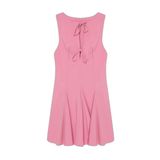 Fiyonk Bağlamalı Volanlı Mini Elbise Pembe