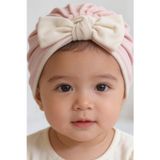 Fiyonk Detaylı Açık Pembe Bebek Saç Bonesi