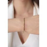 Fiyonk Kuyumculuk 14 Ayar Altın Işıltılı Burgu Halat Zincir Bileklik 2.50 mm - 18 cm - Sarı - Altın