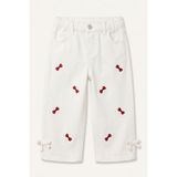 Fiyonk Nakışlı Regular Fit Gabardin Pantolon Kız Bebek