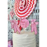 Fiyonk Tasarım Bride Parti Bekarlığa Veda Pasta Süsleri Seti Pasta Mumu ve Pasta Kürdanları Süsleme Seti 5 Parça - Çok Renkli