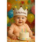 Fiyonka It’s My Birthday Doğum Günü Tacı – Ponponlu Bebek ve Çocuk Parti Tacı