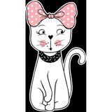 Fiyonklu Beyaz Kedi Duvar Stickerı