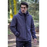 Fiyort FY 350 Flam2 Softshell Mont Su ve Rüzgar Geçirmez Outdoor Günlük Erkek Kapüşonlu Mont - Siyah - 3XL