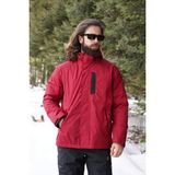 Fiyort Fy 76 Floyen Polarlı Su Geçirmez Outdoor Yağmurluk Mont – Erkek Kapüşonlu Ceket - Bordo