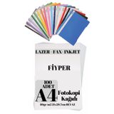 Fiyper A4 Fotokopi Kağıdı 100'lü ve Renkli Telli Dosya Seti