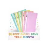 Fiyper Fiyat Performans Ürünleri Pastel Renk Telli Dosya 5 Renk 10 Adet