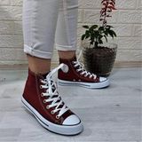 Fiyra 555 Bordo Uzun Sneaker Keten Spor Ayakkabı