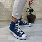 Fiyra 555 Kot Mavi Uzun Sneaker Keten Spor Ayakkabı