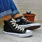 Fiyra 555 Siyah-Beyaz Uzun Unisex Sneaker Keten Spor Ayakkabi
