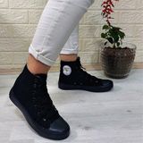 Fiyra 555 Siyah-Siyah Uzun Sneaker Keten Spor Ayakkabı
