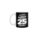 Fizello 25 Yaş Beyaz Kupa, 330 ml, Seramik, Hediyelik
