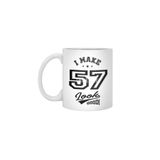 Fizello 57 Yaş 57. Doğum Günü Komik Hediye Beyaz Kupa, 330 ml