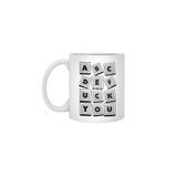 Fizello Abc Def Uck You Sarcastic Print Beyaz Kupa, 330 ml, Seramik